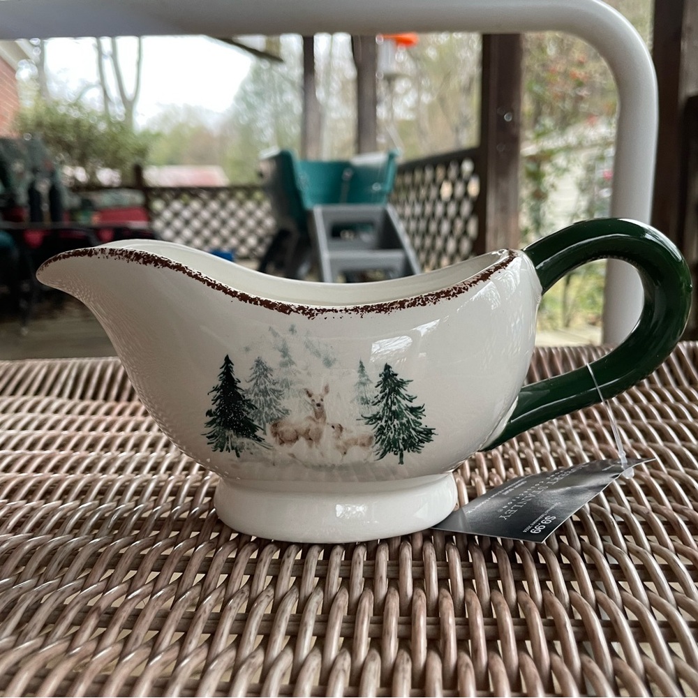 Robert Stanley Deer with Trees Gravy Boat, NWT